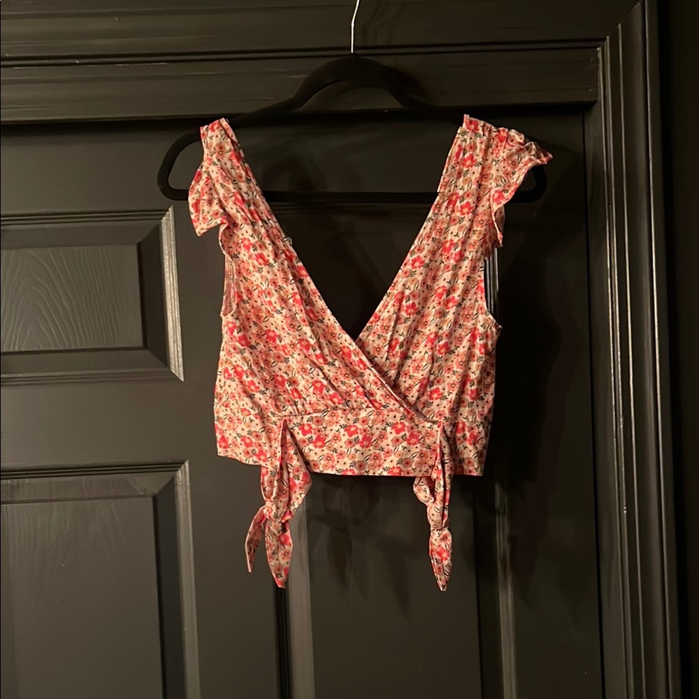 Floral Wrap Crop Top